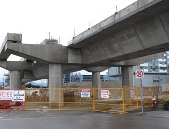 Completed elevated guideway and station support at Aberdeen Station.