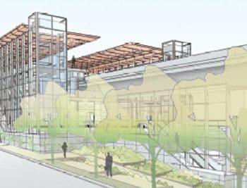 An artist rendering of the Bridgeport Station.