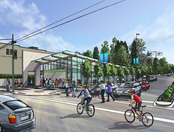 An artist rendering of Broadway Station.