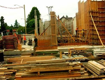 Upper section of the station entrance building at street level. This Phase B construction took seven months to complete.