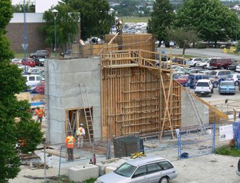 The North passenger entrance under construction.