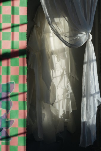 Photo: of an art installation called Window Treatments