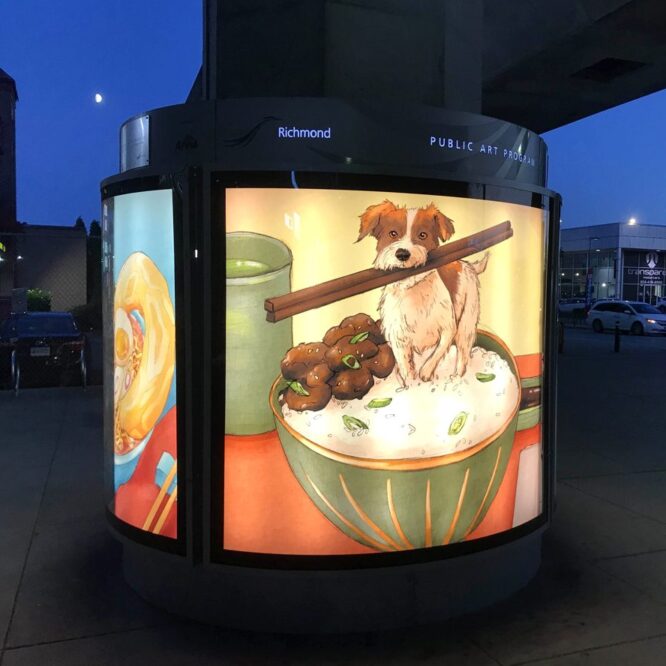 Photo: of an art installation called Aberdeen Station Art Column