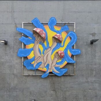 Image of: Fly Agaric Mushroom Art Installation by Students of Langara College 