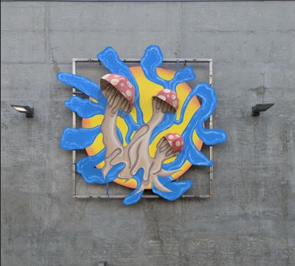 Photo: of an art installation called Fly Agaric Mushroom