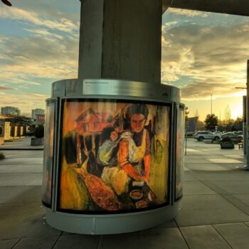 Image of: My Memories of Steveston – Lansdowne Station: East Column Art Installation by Adrienne Moore 