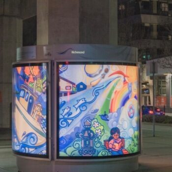 Image of: Cheerful Memories – Lansdowne Station: West Column Art Installation by Quinton Qiu